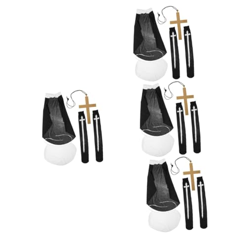 NXNONEPD Cosplay Nun Hut Nonne Kostüm für Frauen Nonne Kopf und Kragen Tiaras für Nonne Kostüm Head Halloween Accessoire Non NXNONEPD Cosplay Nun Hut Nonne Kostüm für Frauen Nonne Kopf und Kragen Tiaras für Nonne Kostüm Head Halloween Accessoire Non von NXNONEPD