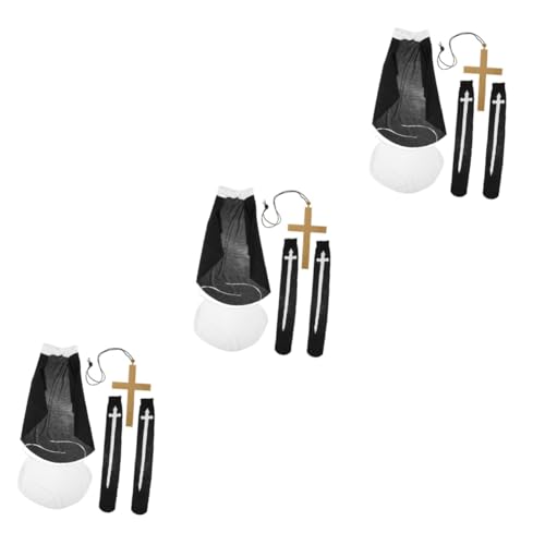 NXNONEPD Cosplay Nun Hut Nonne Kostüm für Frauen Nonne Kopf und Kragen Tiaras für Nonne Kostüm Head Halloween Accessoire Non NXNONEPD Cosplay Nun Hut Nonne Kostüm für Frauen Nonne Kopf und Kragen Tiaras für Nonne Kostüm Head Halloween Accessoire Non von NXNONEPD