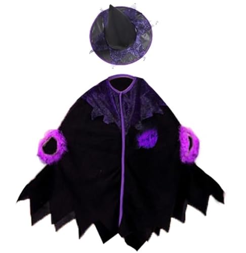 NXPZ Hexenkostüm Mädchen, Hexenkostüm Halloween für Kinder, Zaubererumhang für Kinder, Halloween-Kostüm für Mädchen, Hexe für Halloween Karneval Cosplay Party NXPZ Hexenkostüm Mädchen, Hexenkostüm Halloween für Kinder, Zaubererumhang für Kinder, Halloween-Kostüm für Mädchen, Hexe für Halloween Karneval Cosplay Party von NXPZ