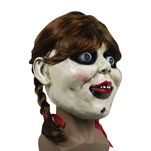 NXTFNRNX Annabelle Cosplay Kopfbedeckung Annabelle Geist Puppe Home Cosplay Maske Kopfbedeckung für Karneval Kostüm Party Requisiten NXTFNRNX Annabelle Cosplay Kopfbedeckung Annabelle Geist Puppe Home Cosplay Maske Kopfbedeckung für Karneval Kostüm Party Requisiten von NXTFNRNX
