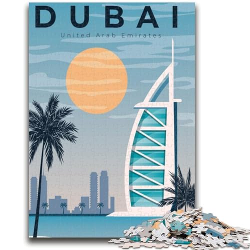 1000-teiliges Puzzle Dubai City, VAE-Reisen für Erwachsene und Jugendliche, pädagogisches Spielzeug zum Stressabbau, ganze Familie, 1000 Teile (50x75cm) von NYANBFKEA