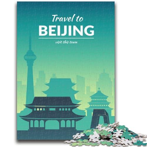 1000-teiliges Puzzle Peking, China für Erwachsene und Jugendliche, pädagogisches Spielzeug zum Stressabbau, ganze Familie, 1000 Teile (26x38cm) von NYANBFKEA