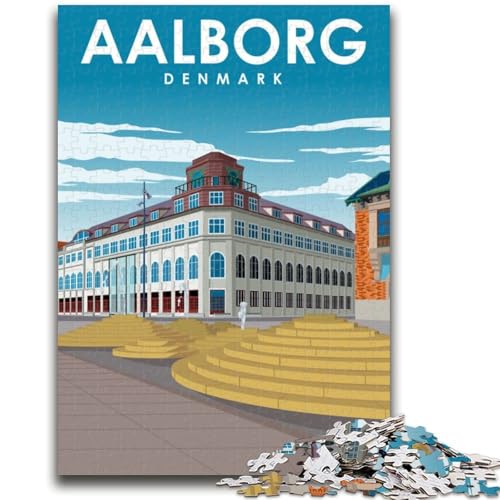 Aalborg Dänemark Reise-Puzzles für Teenager, 1000 Puzzleteile, lustige Spiele für die ganze Familie, Aktivitäten für zu Hause, Geburtstagsgeschenk, Reisegeschenke, 1000 Teile (26x38cm) von NYANBFKEA