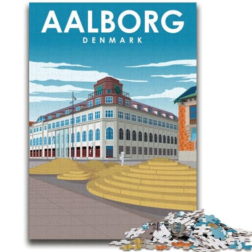 Aalborg Dänemark Reisepuzzle für Erwachsene 2000 Teile, Spielzeug, Lernspiele, Stressabbau, Wichtelgeschenke für Kinder ab 14 Jahren, 2000 Teile (70x100cm) von NYANBFKEA