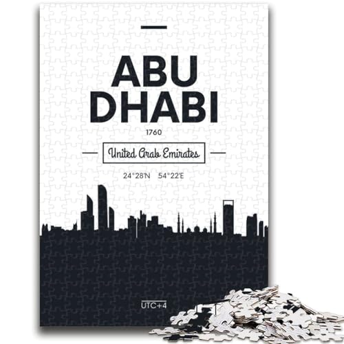Abu Dhabi, VAE, 1000-teiliges Puzzle für Erwachsene, Geschenke für Lernspiele, Herausforderungsspielzeug, Geburtstagsgeschenk, Geschenke, Wandkunst, 1000 Teile (26x38cm) von NYANBFKEA