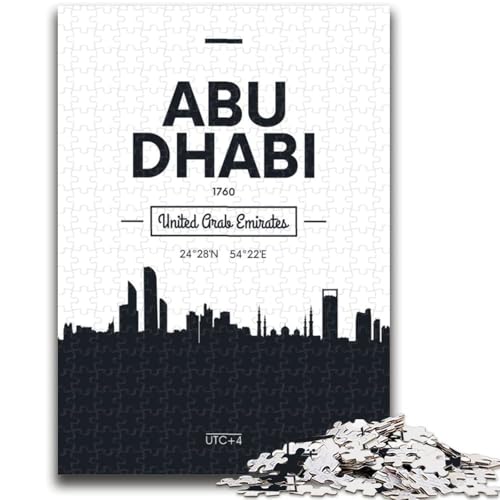 Abu Dhabi, VAE, 1000-teiliges Puzzle für Erwachsene und Jugendliche, Stressabbau, schwierige Herausforderung für die Heimdekoration, für Kinder ab 14 Jahren, 1000 Teile (50x75cm) von NYANBFKEA