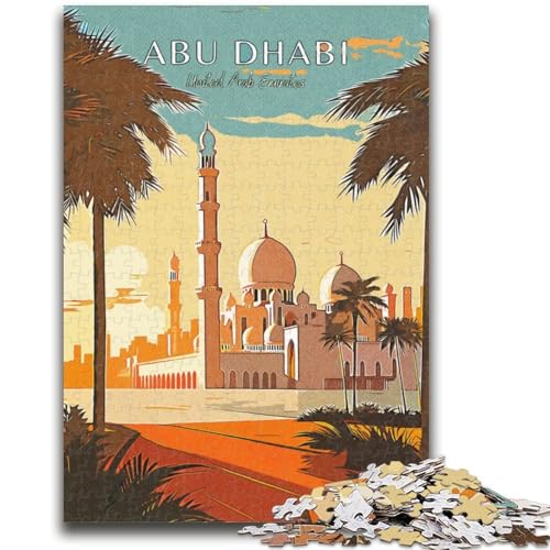 Abu Dhabi Reise-Puzzle, 1000 Teile, für Erwachsene, Stressabbau, schwierige Herausforderung für die Heimdekoration, für Kinder ab 14 Jahren, 1000 Teile (50x75cm) von NYANBFKEA