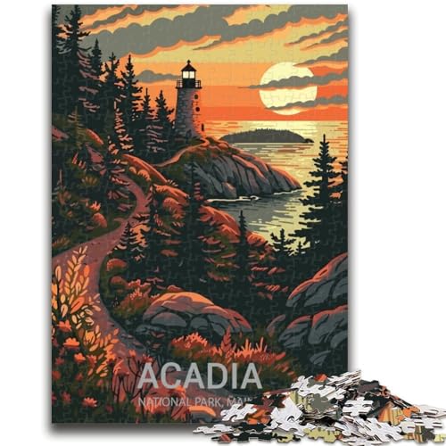 Acadia-Nationalpark-Puzzle, 1000 Teile, für Erwachsene ab 14 Jahren, Heimkunst-Dekoration, Familienspiele, Weihnachts- und Geburtstagsgeschenke, 1000 Teile (50x75cm) von NYANBFKEA