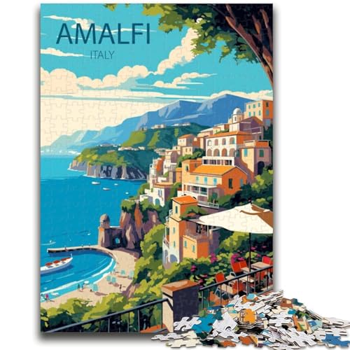 Amalfi-Puzzle mit 1000 Teilen für Teenager, Familienaktivität mit passendem Poster und Quizblatt für Kinder ab 14 Jahren, 1000 Teile (50x75cm) von NYANBFKEA