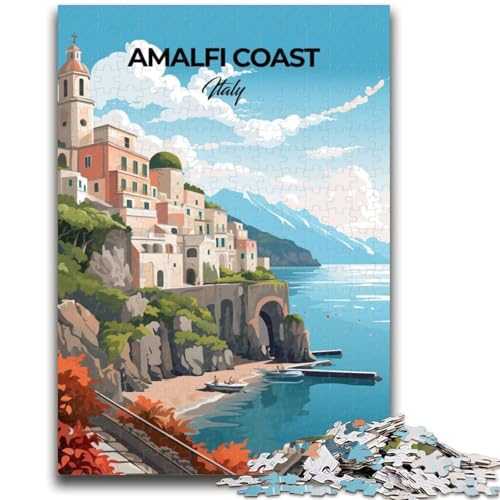 Amalfiküste, Italien, Puzzle, 1000 Teile, für Teenager, Familienaktivität mit passendem Poster und Quizblatt, für Kinder ab 14 Jahren, 1000 Teile (50x75cm) von NYANBFKEA