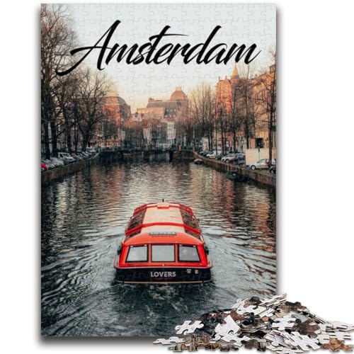 Amsterdam 1000-teiliges Puzzle für Erwachsene, Geschenke für Lernspiele, Herausforderungsspielzeug, Geburtstagsgeschenk, Geschenke, Wandkunst, 1000 Teile (26x38cm) von NYANBFKEA