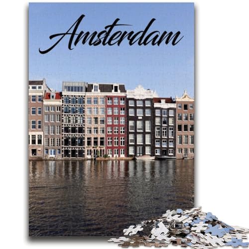 Amsterdam 1000-teiliges Puzzle für Teenager, geeignet für Kinder ab 14 Jahren. Familienspaß ganze Familie. 1000 Teile (26x38cm) von NYANBFKEA