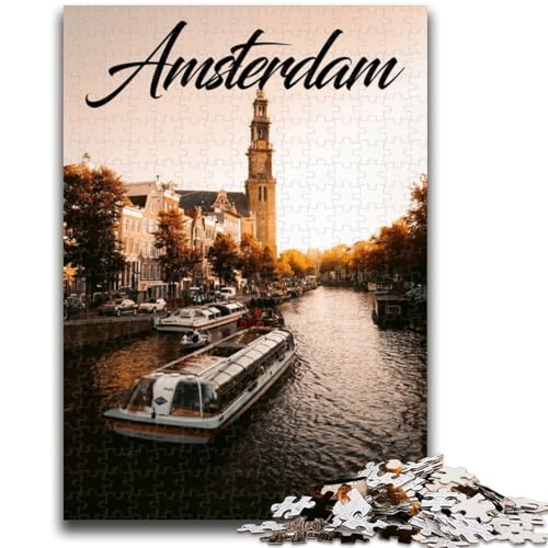 Amsterdam Puzzle für Teenager, 1000 Teile, Gehirn-Intelligenz-Herausforderung, süchtig machendes Spielzeug, Geburtstagsgeschenke für Kinder ab 14 Jahren, 1000 Teile (26x38cm) von NYANBFKEA