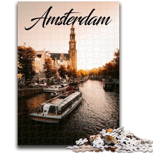 Amsterdam-Puzzles für Teenager, 1000 Puzzleteile, lustige Spiele für die ganze Familie, Aktivitäten für zu Hause, Geburtstagsgeschenk, Reisegeschenke, 1000 Teile (50x75cm) von NYANBFKEA