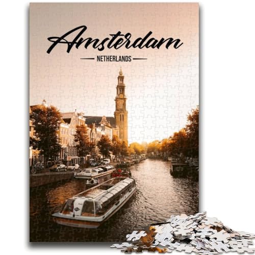 Amsterdam-Puzzles für Teenager, 1000 Puzzleteile, lustige Spiele für die ganze Familie, Aktivitäten für zu Hause, Geburtstagsgeschenk, Reisegeschenke, 1000 Teile (50x75cm) von NYANBFKEA