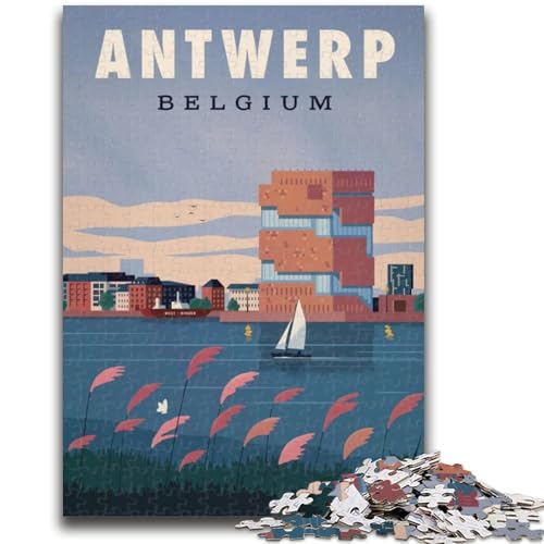 Antwerpener Puzzle mit 1000 Teilen für Teenager, geeignet für Kinder ab 14 Jahren. Familienspaß ganze Familie. 1000 Teile (26x38cm) von NYANBFKEA