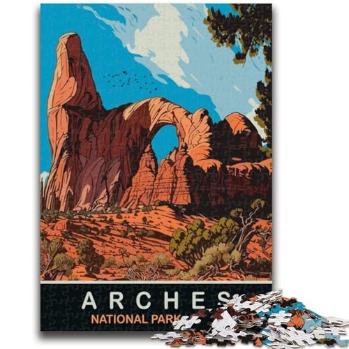 Arches Utah 1000-teiliges Puzzle für Erwachsene, Lernspiele, DIY-Spielzeug mit passendem Poster und Quizblatt, für Kinder ab 14 Jahren, 1000 Teile (26x38cm) von NYANBFKEA