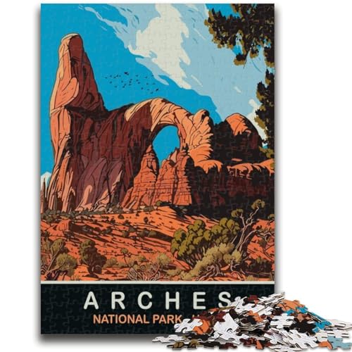 Arches Utah Puzzle 1000 Teile für Erwachsene und Jugendliche, Stressabbau, Urlaub zu Hause, Zeit totschlagen, Liebe zwischen Paaren stärken, 1000 Teile (50x75cm) von NYANBFKEA