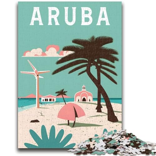 Aruba Island Reisepuzzle 1000 Teile für Erwachsene, ab 14 Jahren, Denksportaufgaben, Familienspiele, Weihnachts- und Geburtstagsgeschenke, 1000 Teile (50x75cm) von NYANBFKEA