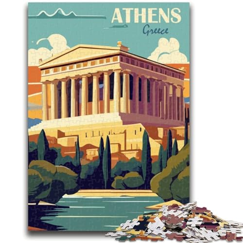 Athen, Griechenland, Puzzle mit 1000 Teilen für Teenager, Familienaktivität mit passendem Poster und Quizblatt für Kinder ab 14 Jahren, 1000 Teile (50x75cm) von NYANBFKEA