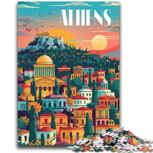 Athener Sonnenuntergang-Puzzle für Teenager, Spielzeug, Lernspiele, Stressabbau, Wunschliste mit Weihnachtsmann, 2000 Teile (70x100cm) von NYANBFKEA