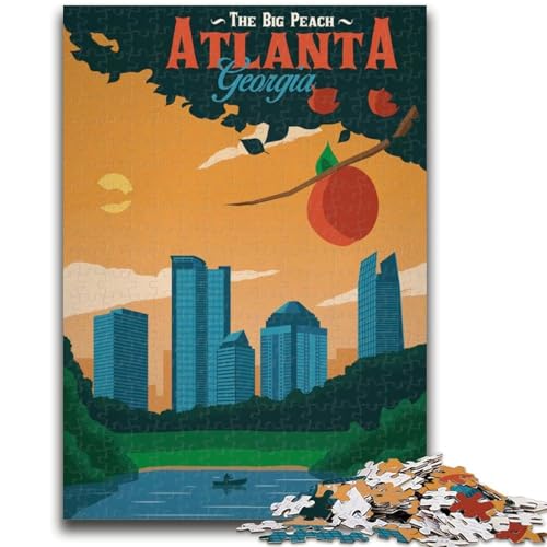 Atlanta 1000-teiliges Puzzle für Teenager, Geschenke, pädagogisches Spielzeug zum Stressabbau, ganze Familie, 1000 Teile (50x75cm) von NYANBFKEA