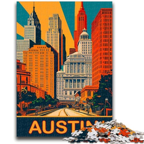 Austin Puzzles für Erwachsene und Jugendliche, 1000-teiliges Puzzle, Lernspiele, DIY-Spielzeug mit passendem Poster und Quizblatt, für Kinder ab 14 Jahren, 1000 Teile (26x38cm) von NYANBFKEA
