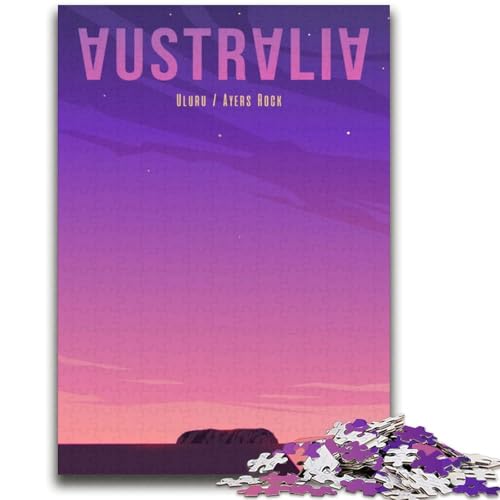 Australien-Puzzle mit 2000 Teilen für Teenager, Familienaktivität mit passendem Poster und Quizblatt für Kinder ab 14 Jahren, 2000 Teile (70x100cm) von NYANBFKEA