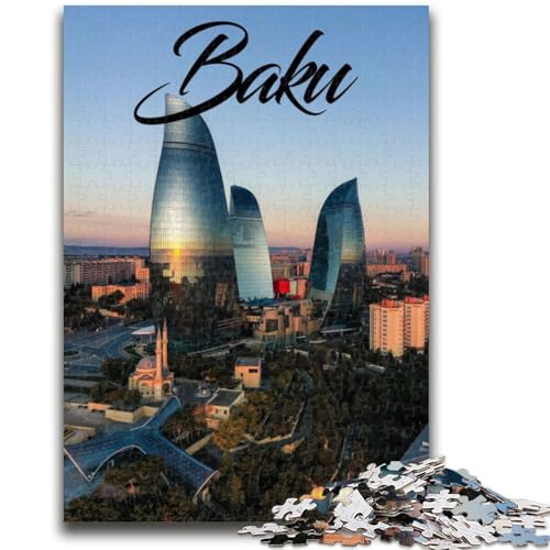 Baku Puzzle für Erwachsene, 1000 Teile, anspruchsvolles Spiel und Lernspiel für die ganze Familie zum Geburtstag, Weihnachten, 1000 Teile (26x38cm) von NYANBFKEA