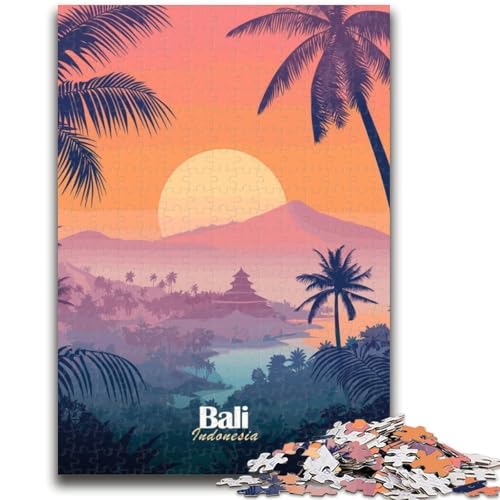Bali-Sonnenuntergangslandschaft, Puzzle für Erwachsene und Teenager, zum Stressabbau, zum Zeitvertreib zu Hause und zur Stärkung der Liebe zwischen Paaren, 1000 Teile (26x38cm) von NYANBFKEA