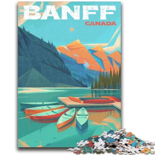 Banff-Nationalpark-Poster, 1000-teiliges Puzzle für Erwachsene, Stressabbau, schwierige Herausforderung für die Heimdekoration, für Kinder ab 14 Jahren, 1000 Teile (50x75cm) von NYANBFKEA