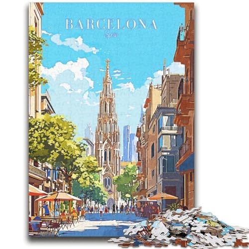 Barcelona, Spanien-Reise, 2000-teiliges Puzzle für Erwachsene und Jugendliche, Spielzeug, Lernspiele, Stressabbau, Wichtelgeschenke für Kinder ab 14 Jahren, 2000 Teile (70x100cm) von NYANBFKEA