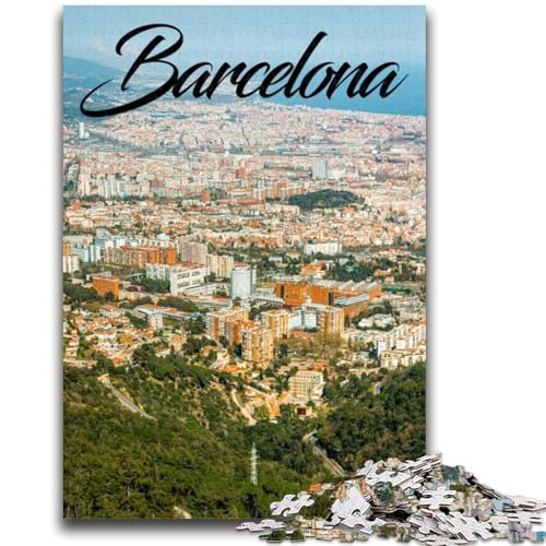 Barcelona 1000-teiliges Puzzle für Erwachsene und Jugendliche, pädagogisches Spielzeug zum Stressabbau, ganze Familie, 1000 Teile (26x38cm) von NYANBFKEA