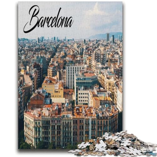 Barcelona 2000-teiliges Puzzle für Erwachsene, Geschenke für Lernspiele, Herausforderungsspielzeug, Geburtstagsgeschenk, Geschenke, Wandkunst, 2000 Teile (70x100cm) von NYANBFKEA