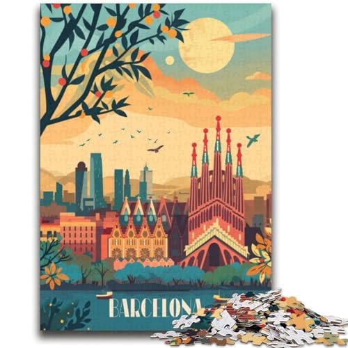 Barcelona Dreamscape Puzzle für Teenager, 2000 Teile, anspruchsvolles Spiel und Familienspiel mit passendem Poster und Quizblatt, 2000 Teile (70x100cm) von NYANBFKEA