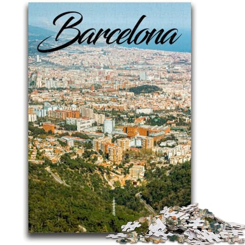 Barcelona-Puzzle 1000 Teile für Erwachsene und Jugendliche, Stressabbau, Urlaub zu Hause, Zeit totschlagen, Liebe zwischen Paaren stärken, 1000 Teile (50x75cm) von NYANBFKEA