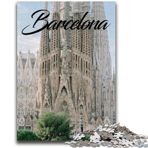 Barcelona-Puzzle für Teenager, 1000 Teile, Familienaktivität mit passendem Poster und Quizblatt, für Kinder ab 14 Jahren, 1000 Teile (26x38cm) von NYANBFKEA