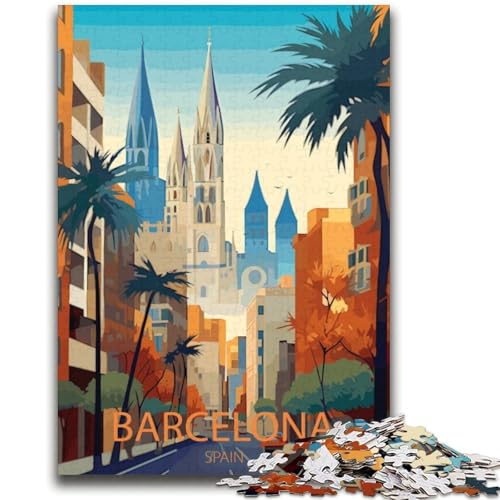 Barcelona-Puzzle mit 2000 Teilen für Erwachsene, Lernspiele, DIY-Spielzeug mit passendem Poster und Quizblatt für Kinder ab 14 Jahren, 2000 Teile (70x100cm) von NYANBFKEA