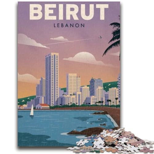 Beirut Puzzle für Erwachsene, 1000 Teile, Kunst, interessante Wunschliste zur Stressreduzierung mit Weihnachtsmann, für Alter 14, 1000 Teile (50x75cm) von NYANBFKEA