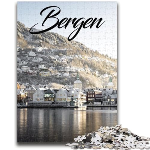 Bergen, Norwegen, Puzzle 1000 Teile für Erwachsene, ab 14 Jahren, Denksportaufgaben, Familienspiele, Weihnachts- und Geburtstagsgeschenke, 1000 Teile (26x38cm) von NYANBFKEA