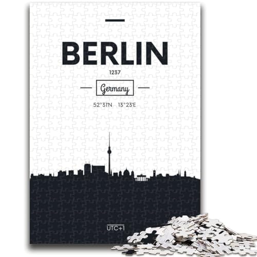 Berlin, Deutschland, 1000-teiliges Puzzle für Jugendliche und Erwachsene, Stressabbau, schwierige Herausforderung für die Heimdekoration, für Kinder ab 14 Jahren, 1000 Teile (26x38cm) von NYANBFKEA