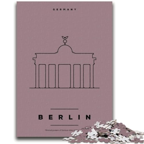 Berlin Deutschland Puzzle 1000 Teile für Teenager ab 14 Jahren, Denksportaufgaben, Familienspiele, Weihnachts- und Geburtstagsgeschenke, 1000 Teile (26x38cm) von NYANBFKEA