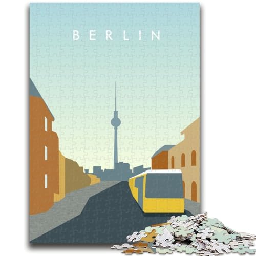 Berlin-Puzzle für Teenager, 1000 Teile, Familienaktivität mit passendem Poster und Quizblatt für Kinder ab 14 Jahren, 1000 Teile (50x75cm) von NYANBFKEA