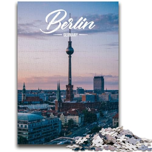 Berlin-Puzzle für Teenager, 1000 Teile, Lernspielzeug, Familienspiele mit passendem Poster und Quizblatt, 1000 Teile (26x38cm) von NYANBFKEA