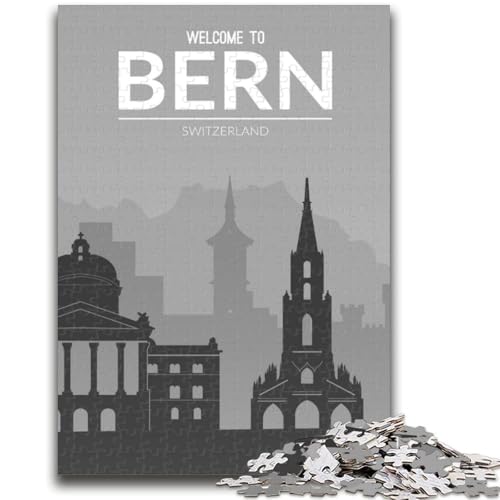 Bern, Schweiz, Puzzle 1000 Teile für Erwachsene, Spielzeug, Lernspiele, Stressabbau, Wichtelgeschenke für Kinder ab 14 Jahren, 1000 Teile (26x38cm) von NYANBFKEA