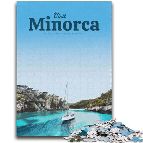 Besuchen Sie Menorca-Puzzles für Teenager mit 1000 Teilen, Lernspielzeug für die ganze Familie mit passendem Poster und Quizblatt, 1000 Teile (26x38cm) von NYANBFKEA