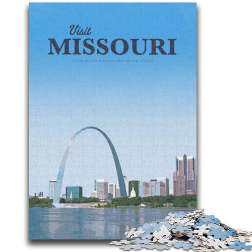 Besuchen Sie Missouri, Puzzle für Erwachsene, 1000 Teile, anspruchsvolles Spiel und Lernspiel für die ganze Familie zum Geburtstag, Weihnachten, 1000 Teile (50x75cm) von NYANBFKEA
