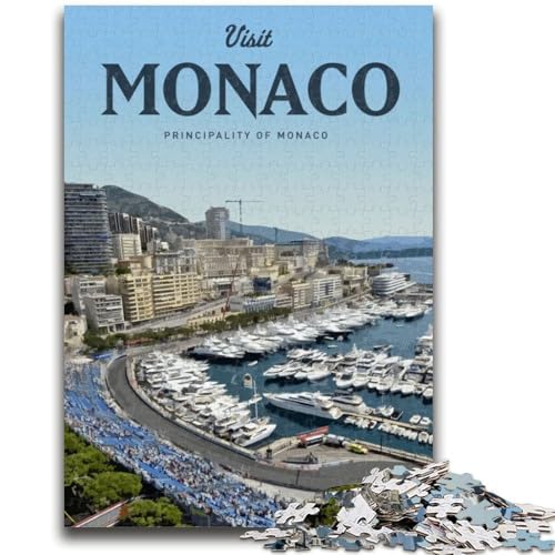 Besuchen Sie Monaco-Puzzles für Erwachsene und Jugendliche, 1000-teiliges Puzzle, Lernspiele, DIY-Spielzeug mit passendem Poster und Quizblatt, für Kinder ab 14 Jahren, 1000 Teile (26x38cm) von NYANBFKEA
