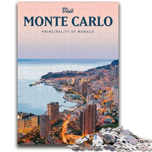 Besuchen Sie Monte Carlo Puzzle 1000 Teile für Erwachsene, ab 14 Jahren, Heimkunstdekor, Familienspiele, Weihnachts- und Geburtstagsgeschenke, 1000 Teile (26x38cm) von NYANBFKEA