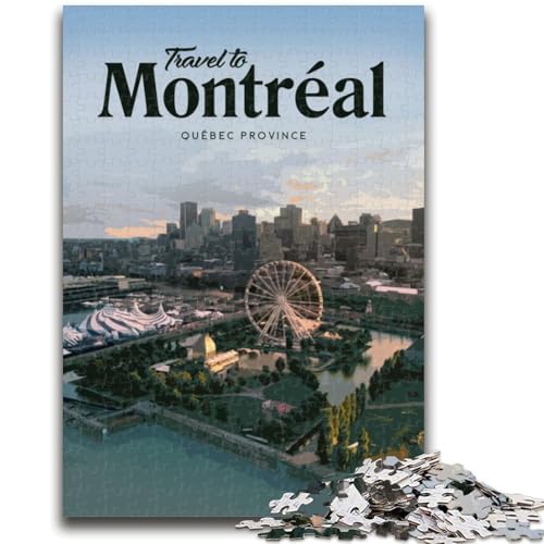 Besuchen Sie Montreal, Puzzle 1000 Teile für Teenager, Geschenke, Familienspiel, Stressabbau, schwierige Herausforderung, tolle Geschenke und Spielzeuge, 1000 Teile (26x38cm) von NYANBFKEA